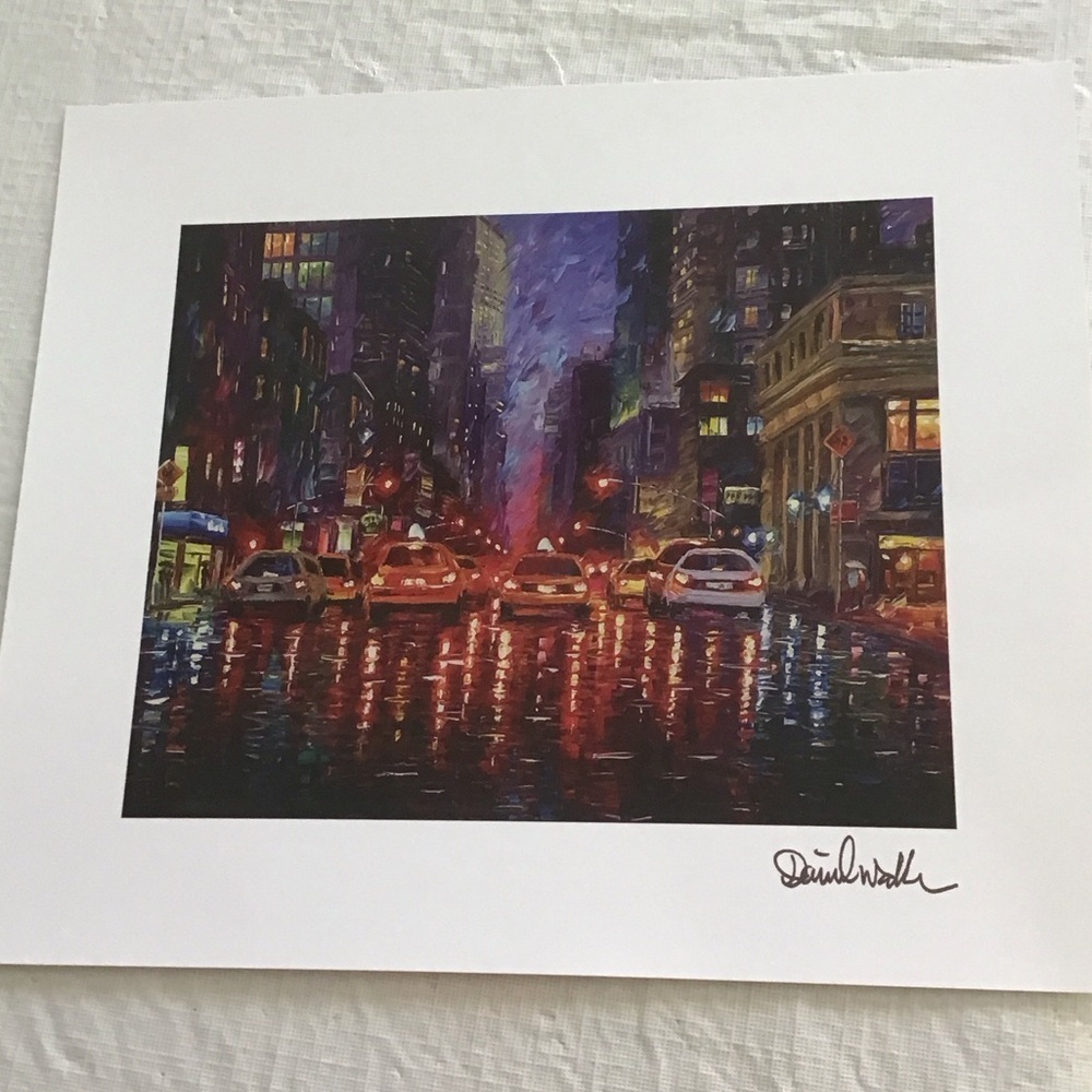 Urban Nightscape  Lithograph by Daniel Wall Artist
